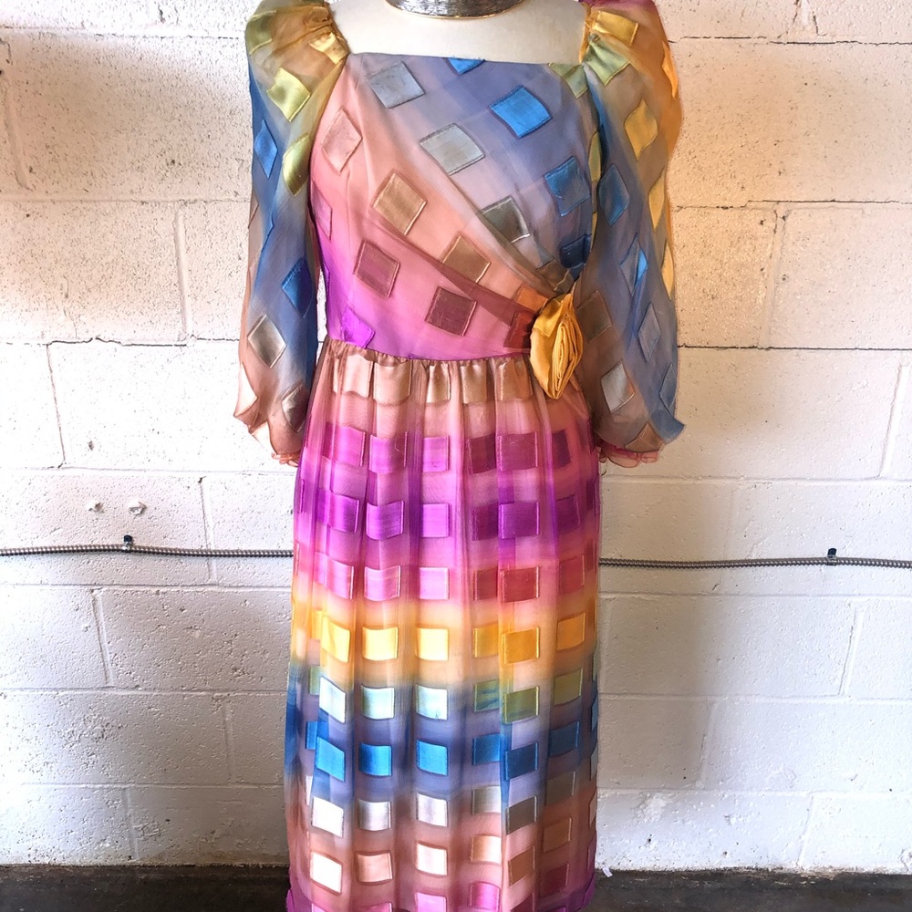 Rainbow Diane Dickinson gentillesse for Saks dress
